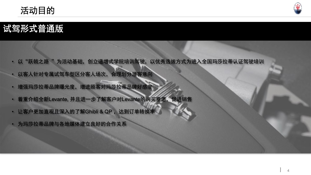 玛莎拉蒂路演执行手册基础版