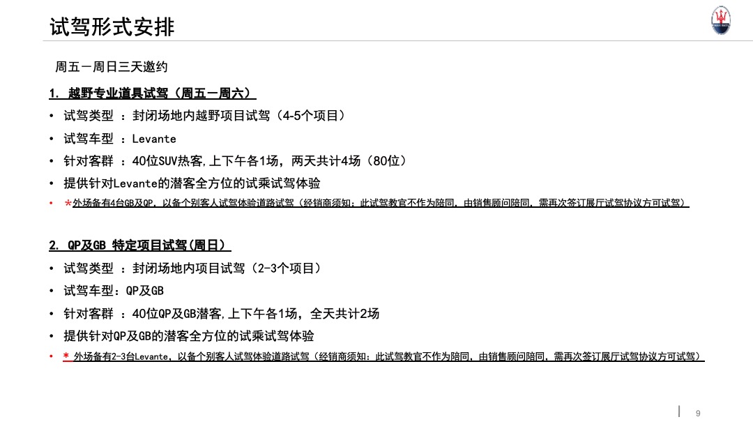 玛莎拉蒂路演执行手册升级版