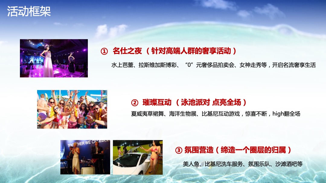 得力郁金花园私人定制名仕之夜夏威夷风情泳池派对策略案