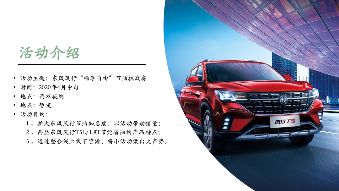 汽车品牌节油挑战赛（畅享自由主题）活动策划方案