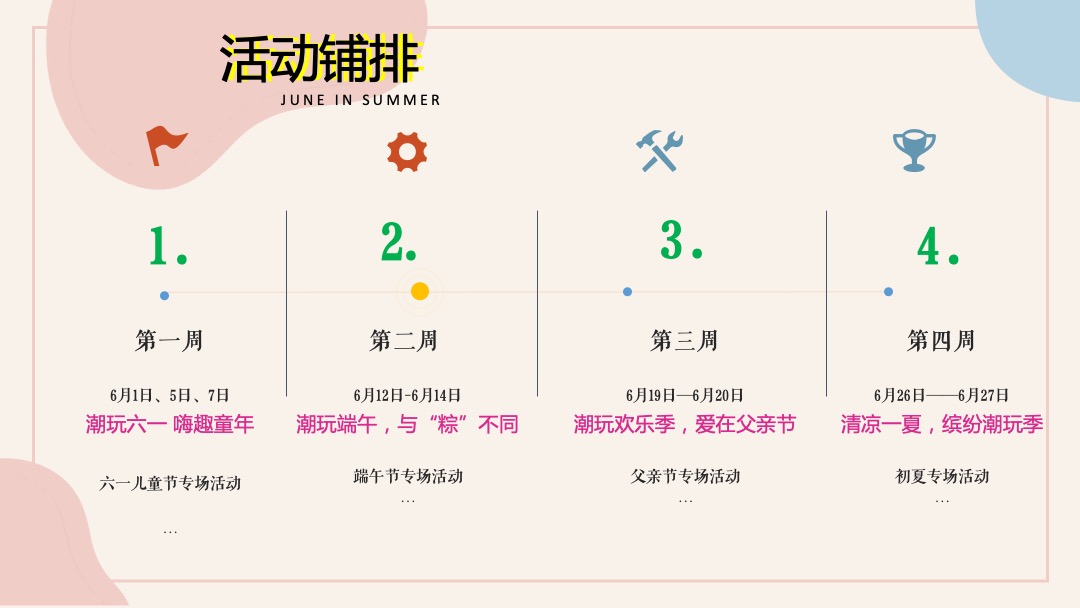 地产项目6月月度系列暖场（缤纷夏日 潮玩6月主题）活动策划方案