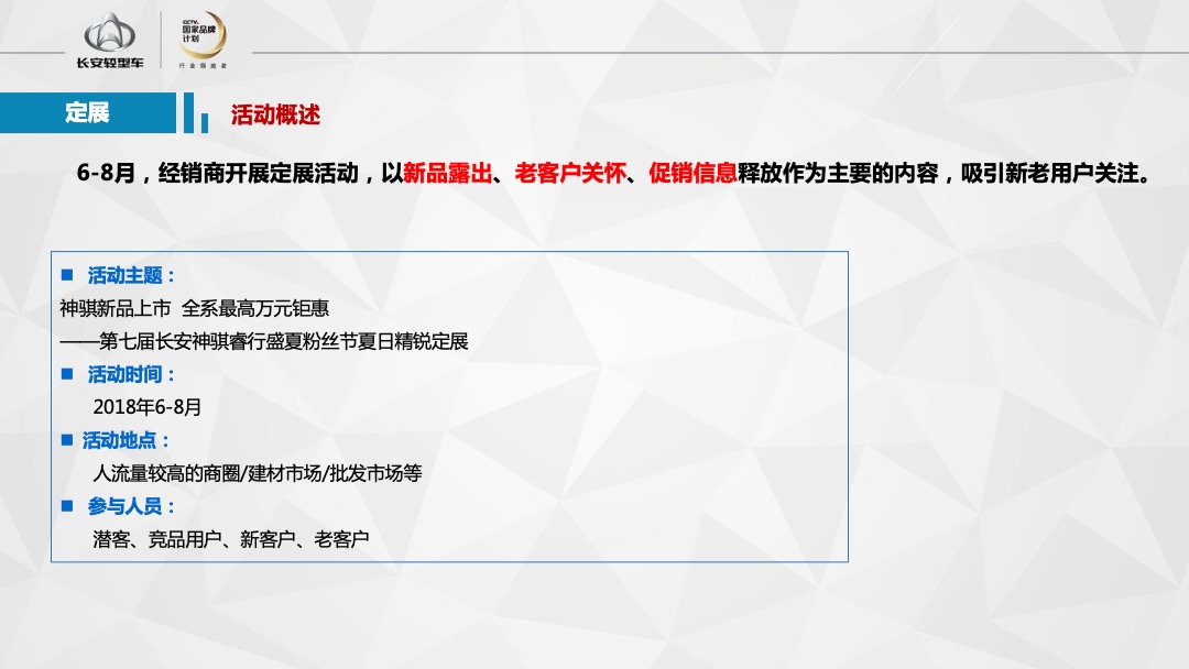 神骐睿行盛夏粉丝节夏日精锐定展执行手册