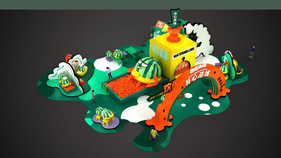 夏暑美陈方案-西瓜太忙-开心浴场