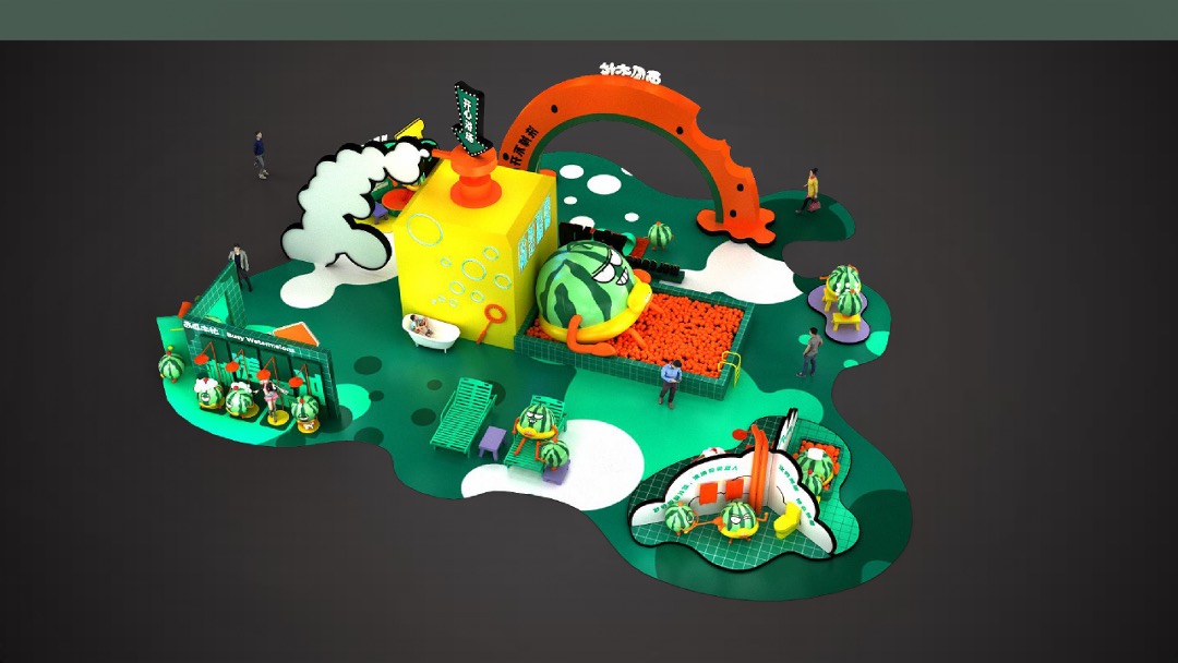 夏暑美陈方案-西瓜太忙-开心浴场