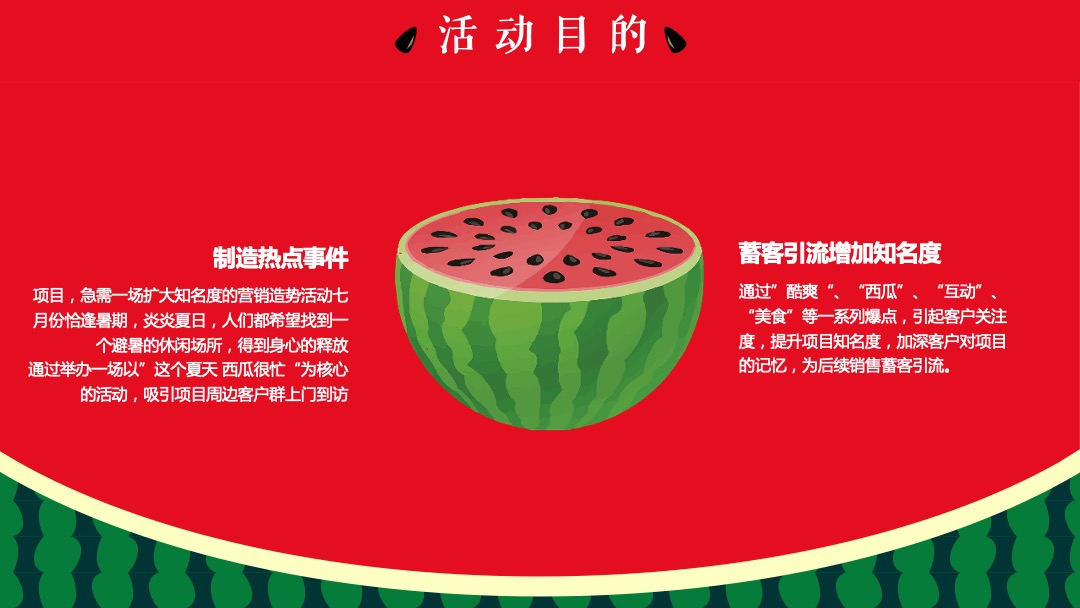 地产项目夏季8月（这个夏天 西瓜很忙主题）活动策划方案
