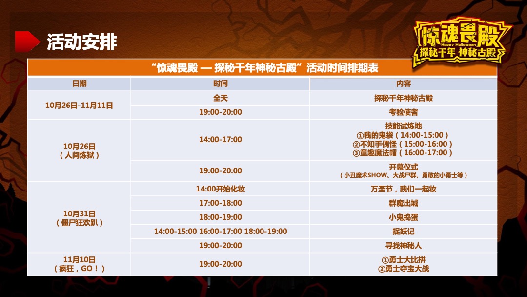 万象城万圣节“惊魂畏殿-探秘千年神秘古殿”活动策划方案