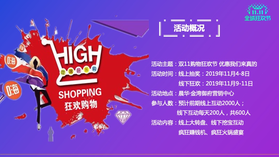 晨华·金湾御府双11购物狂欢节，欢乐游园会活动方案