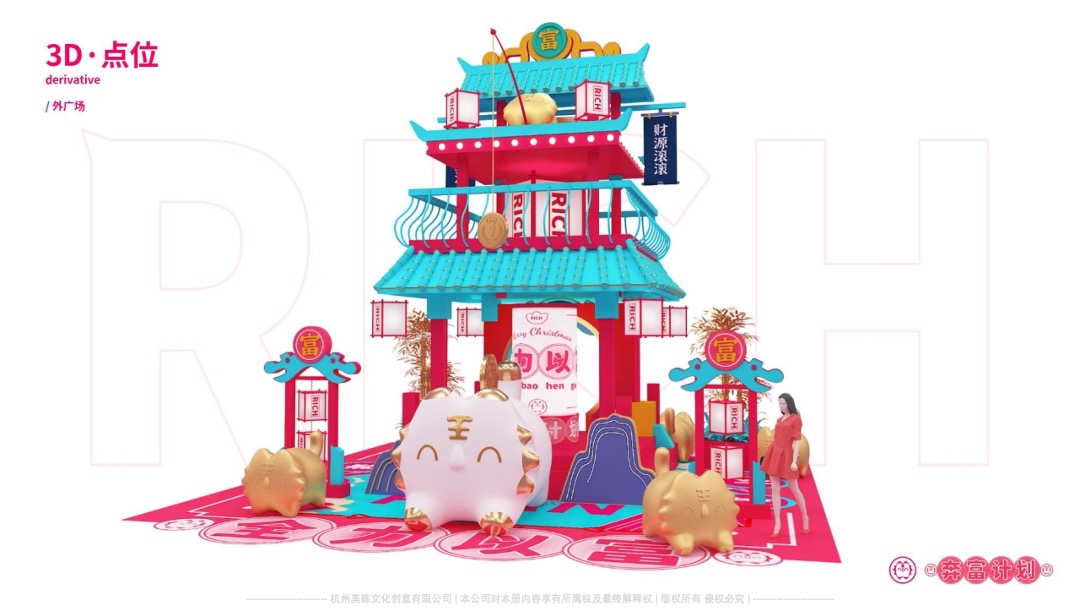 【奔富】双旦春节新年虎年IP美陈方案