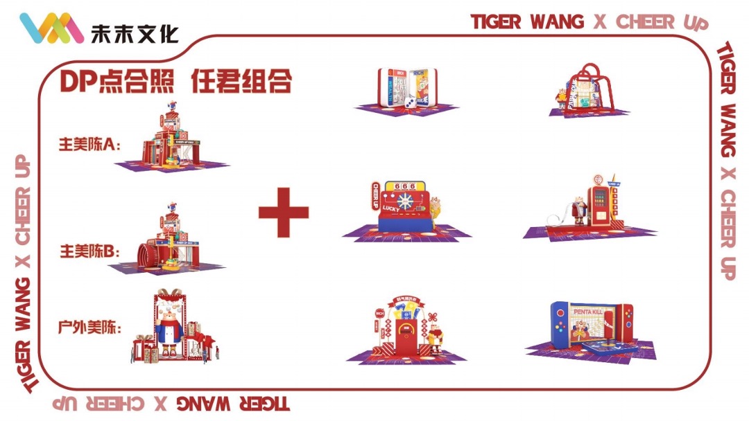 【TIGER WANG之元气潮我来】圣诞春节新年虎年IP美陈方案