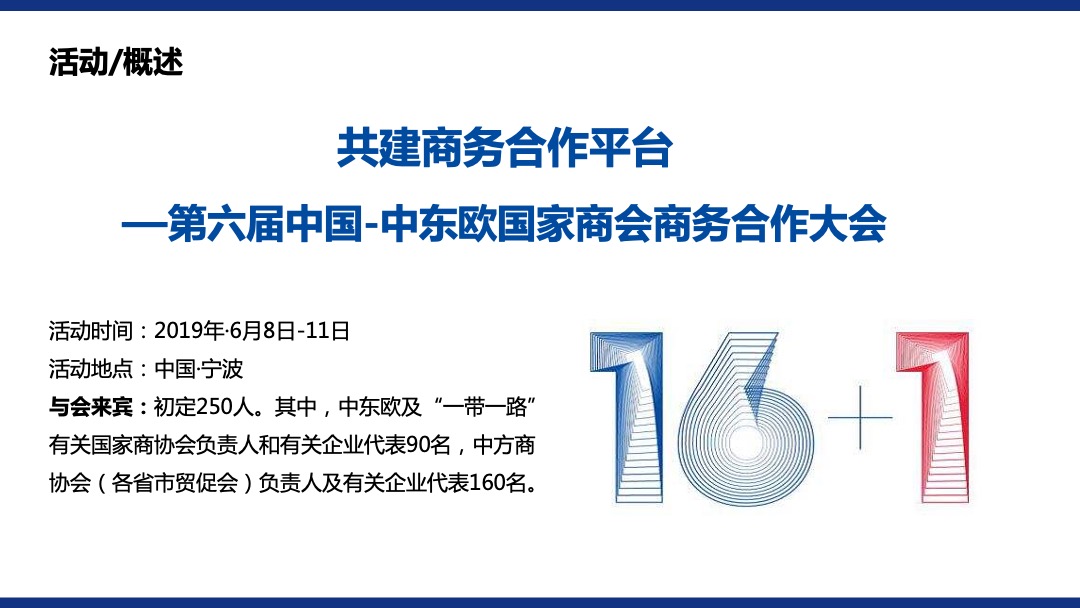 中东欧国家商会商务合作大会初步策略方案