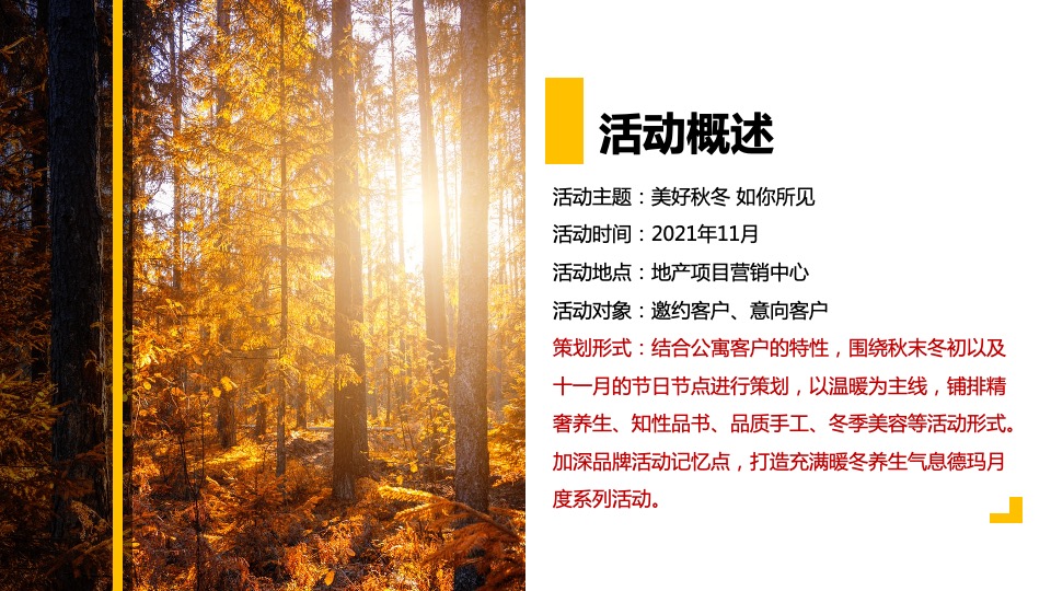 地产项目秋冬主题月（美好秋冬 如你所见主题）活动策划方案