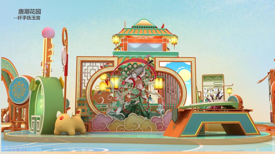 新年春节壬寅虎年IP国潮风（唐潮萌虎主题）美陈设计方案