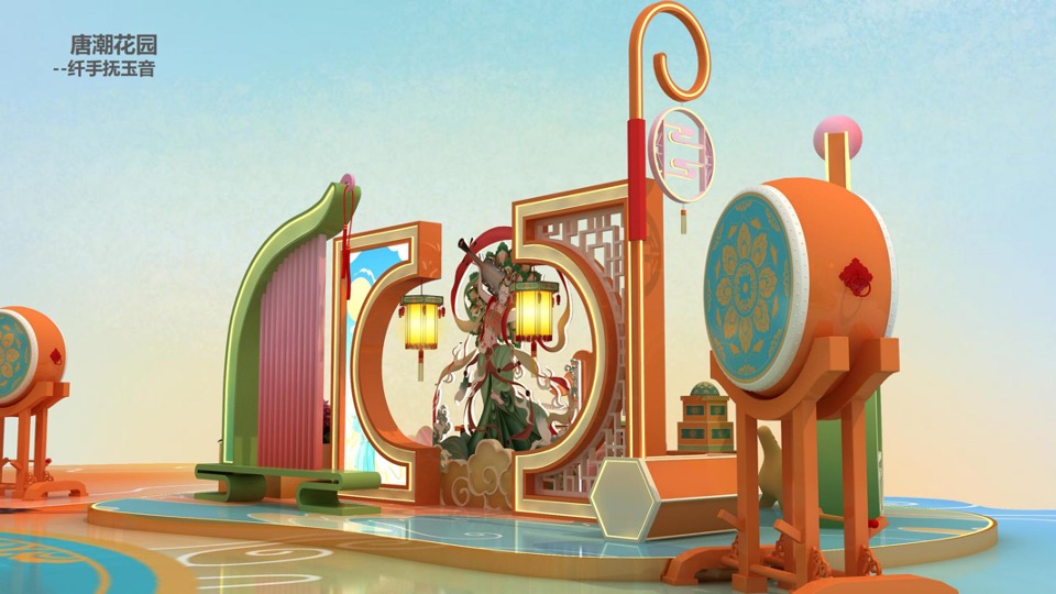 新年春节壬寅虎年IP国潮风（唐潮萌虎主题）美陈设计方案