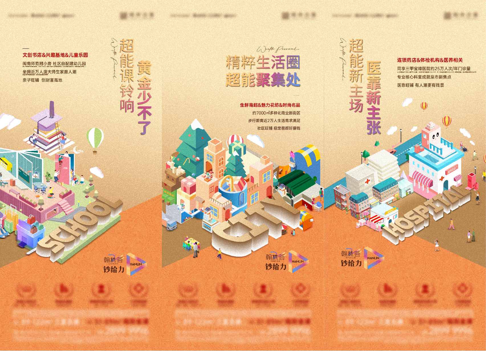 地产商铺业态价值点系列海报PSD源文件