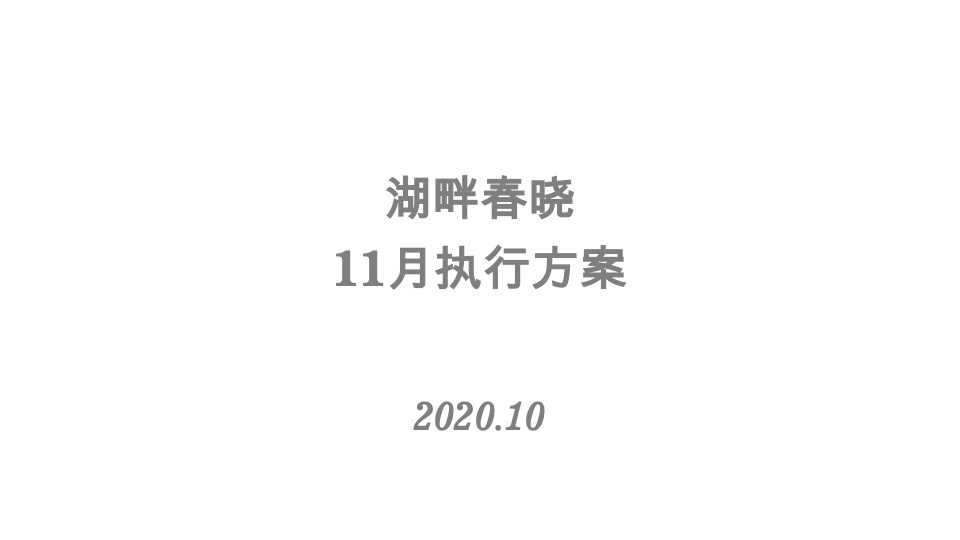 湖畔春晓11月推广策略整合方案