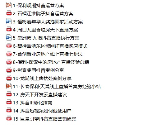 必备资料包 | 100个地产视频脚本&抖音运营方案合集