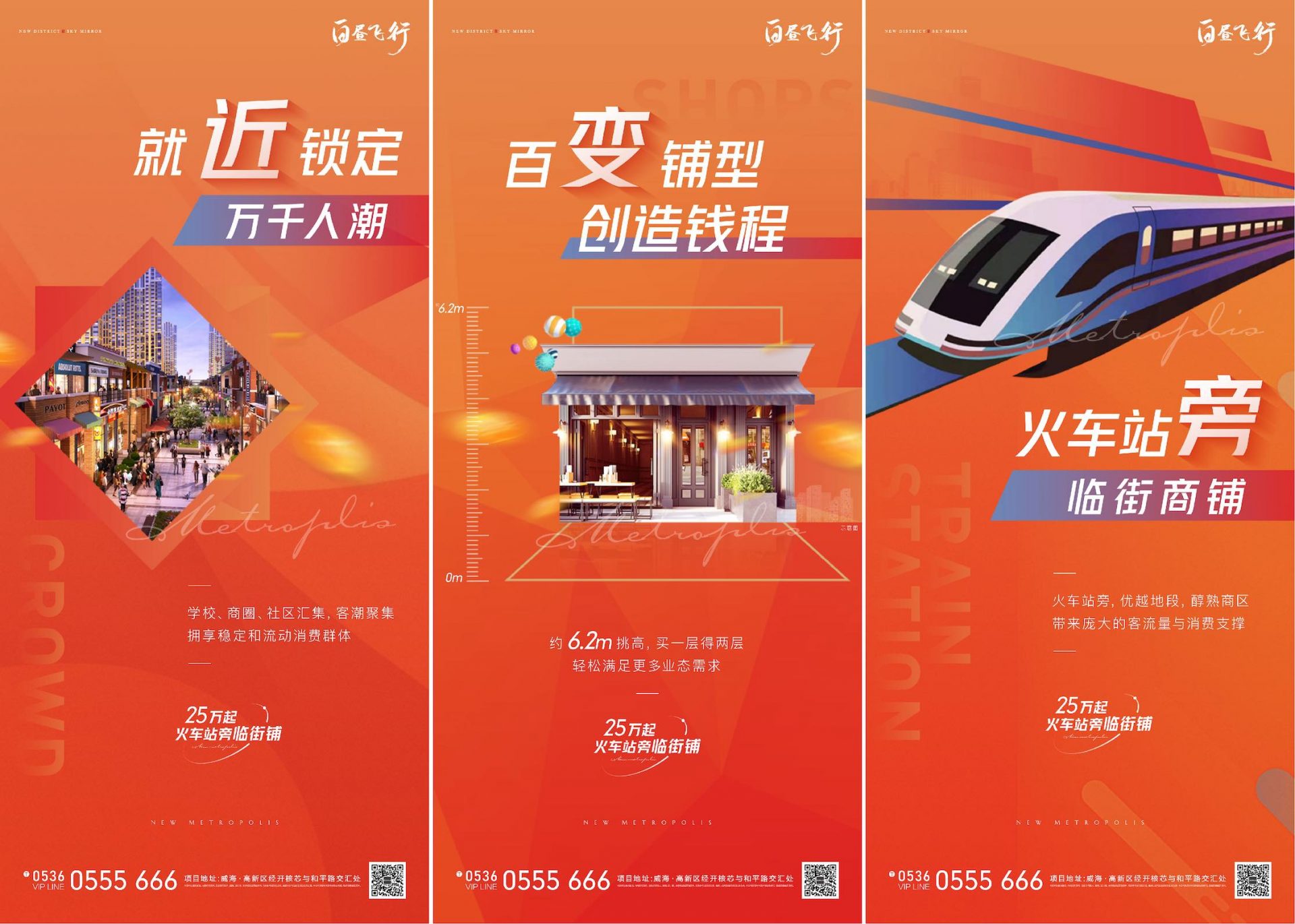 商业地产商铺地段交通配套价值点海报AI+PSD源文件