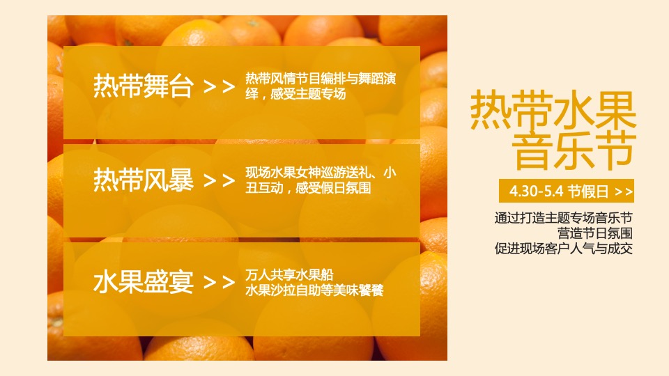 地产项目五月系列暖场（热带水果节主题）活动策划方案
