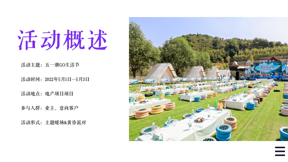 地产项目五一系列暖场（五一潮GO生活节主题）草地野餐烧烤派对活动策划方案