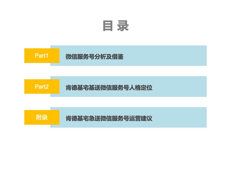 肯德基网上订餐公众账号 定位和包装方案
