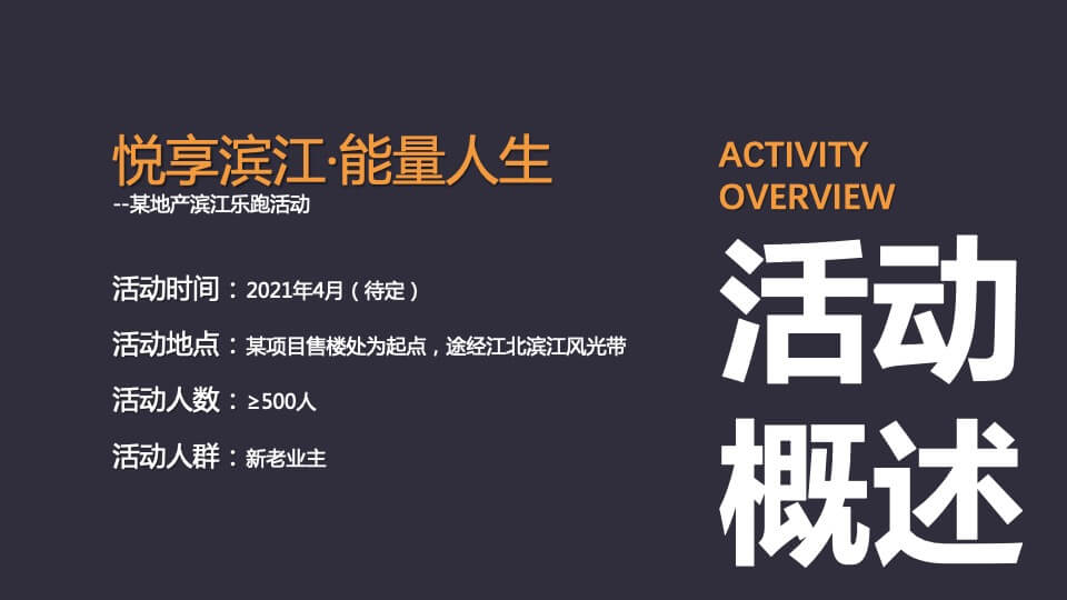 地产项目乐跑（悦享滨江·能量人生主题）活动策划方案