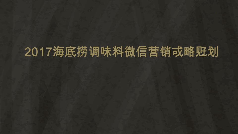 海底捞调味料微信营销战略规划