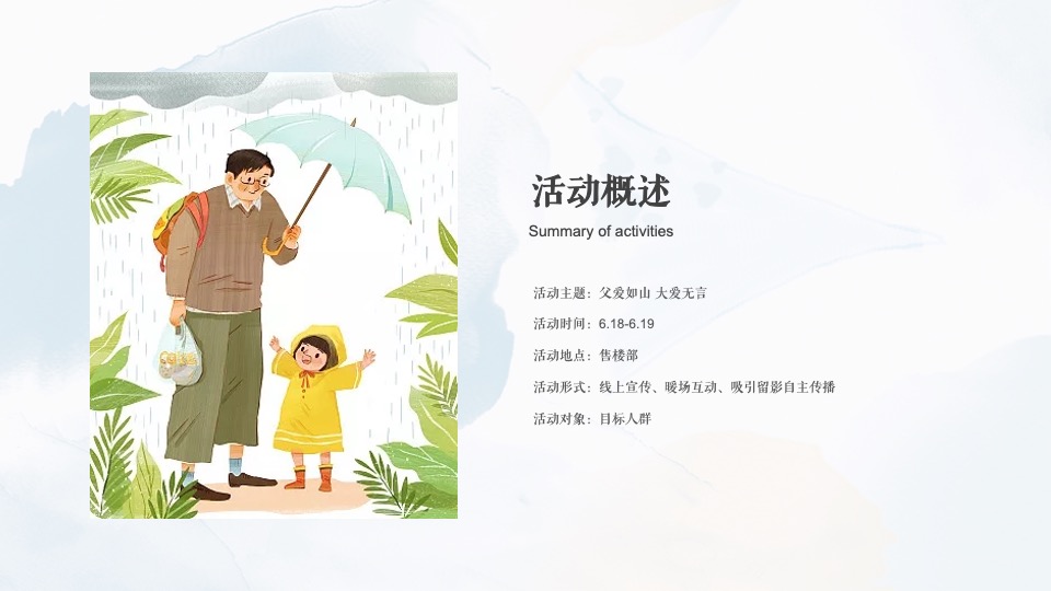 地产项目父亲节系列（父爱如山 大爱无言主题）活动策划方案
