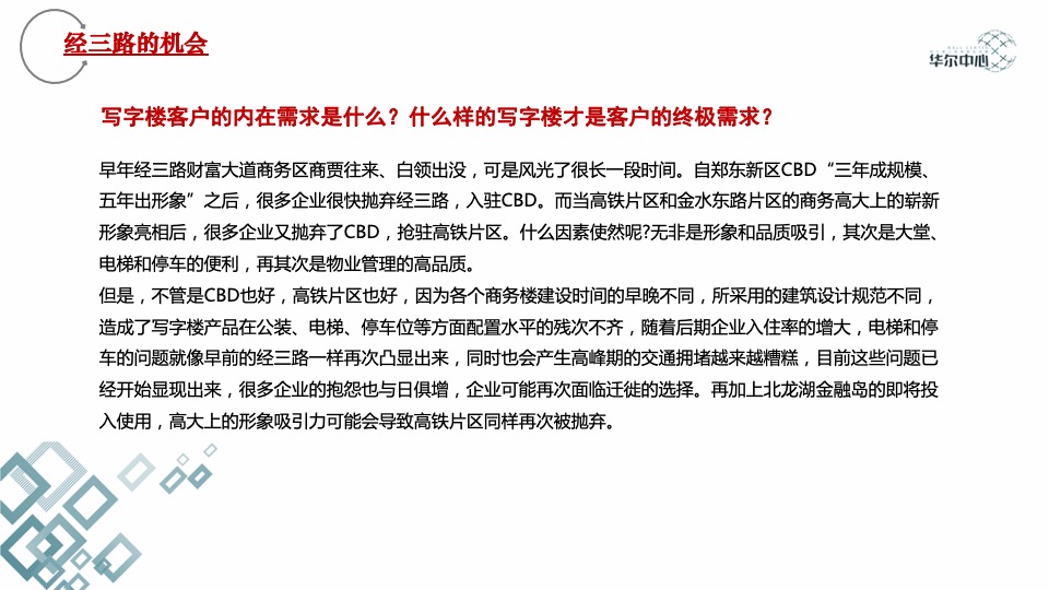 郑州广厦华尔中心写字楼营销报告