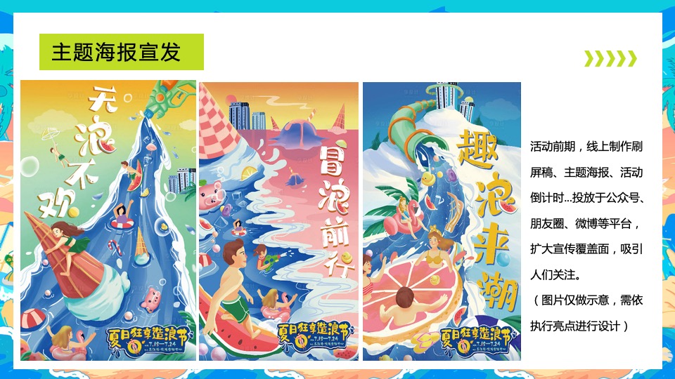 地产项目盛夏造浪节系列（YOUNG就一起浪主题）浪花市集、泡沫派对、捕鱼达人、水枪大战、电音狂欢活动策划方案