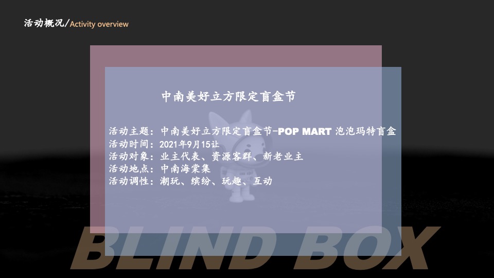 地产项目品牌体验日暨泡泡玛特限定盲盒节主题活动策划方案