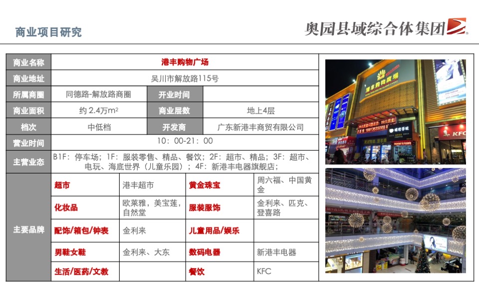 奥园吴川购物中心项目定位报告（集中商业租赁决策文件