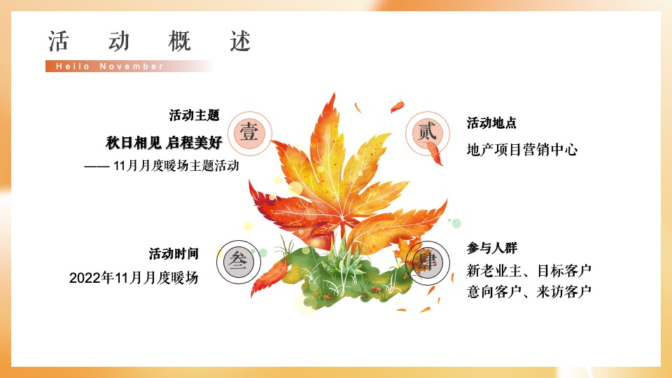 地产项目11月月度暖场（秋日相见 启程美好主题）活动策划方案