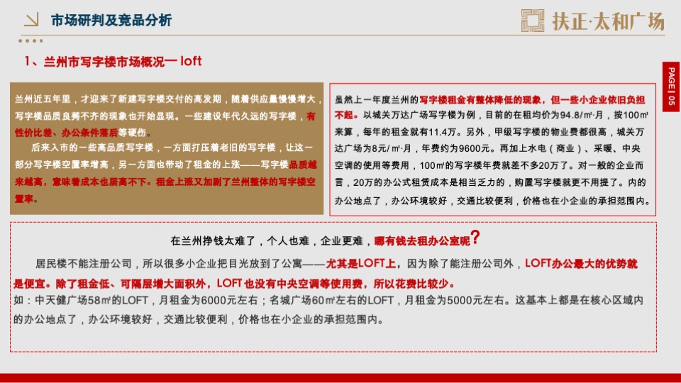 扶正·太和广场公寓开盘前重点营销工作方案