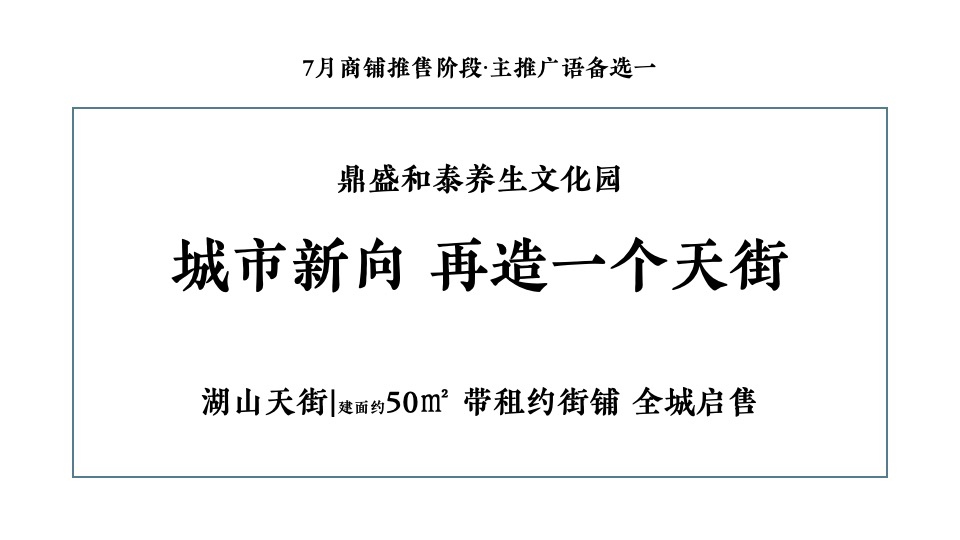 鼎盛养生文化园7月商铺推广思路