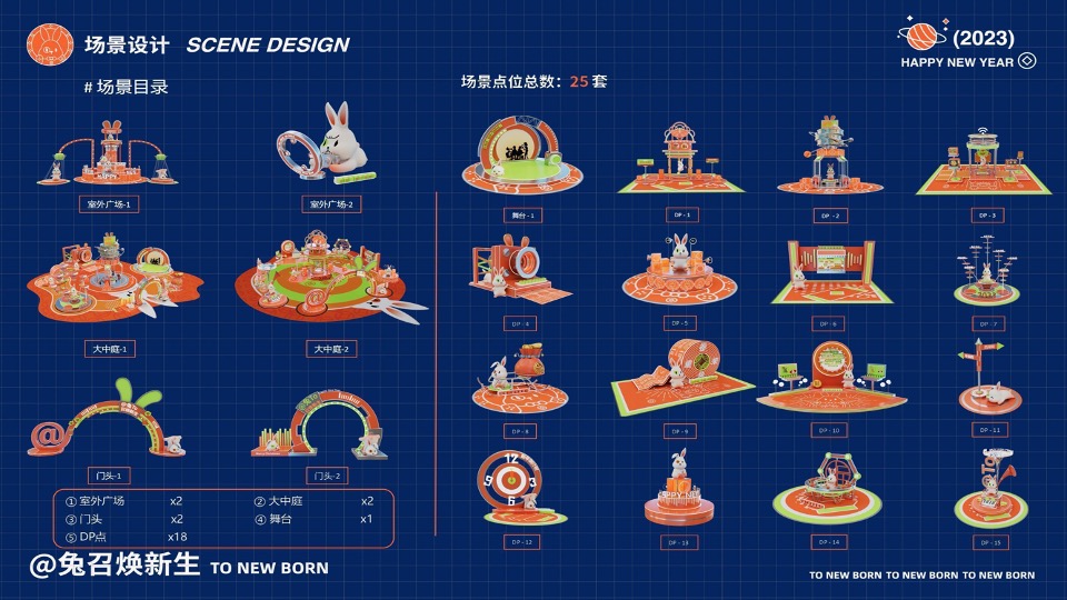 兔年元旦春节元宵美陈DP打卡灵感图集方案