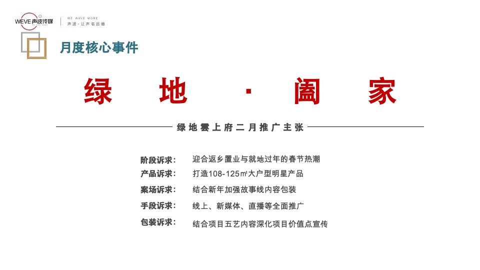 绿地·雲上府返乡置业 2月推广策略报告