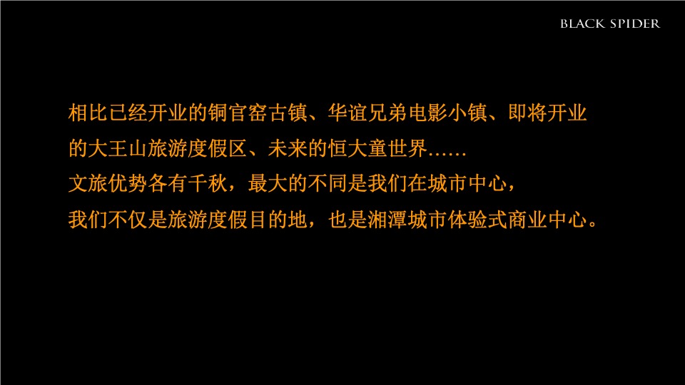 湖南青旅湘潭十八总文旅产业综合体整合推广提案-黑之蛛