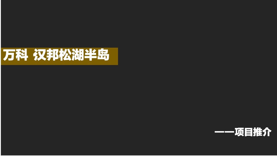 万科汉邦松湖半岛推介PPT #洋房# #别墅#