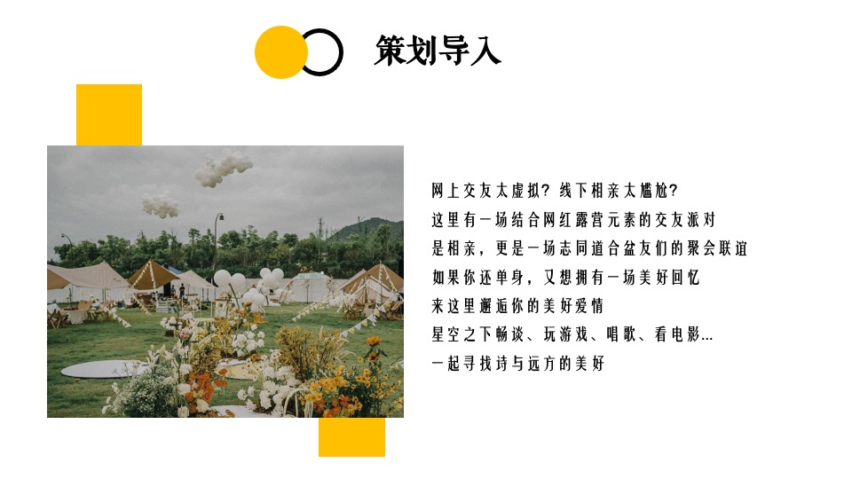 地产项目春日露营相亲联谊派对（趣露营·趣约会主题）活动策划方案