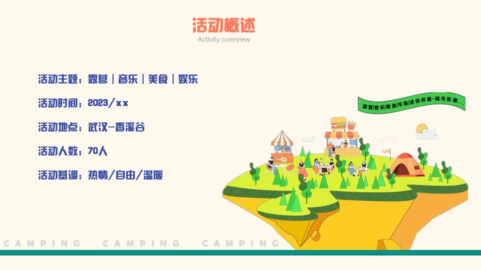 企业春季户外露营团建（漫步林海 繁星友你主题）活动策划方案