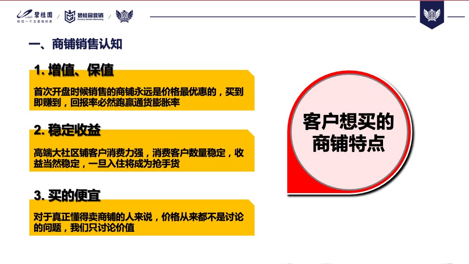 【培训资料】碧桂园商铺销售分享