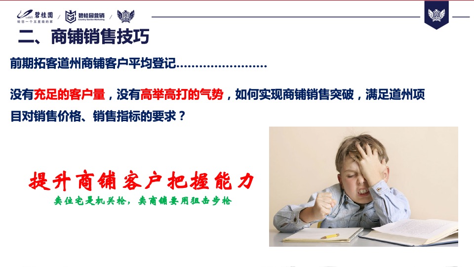 【培训资料】碧桂园商铺销售分享