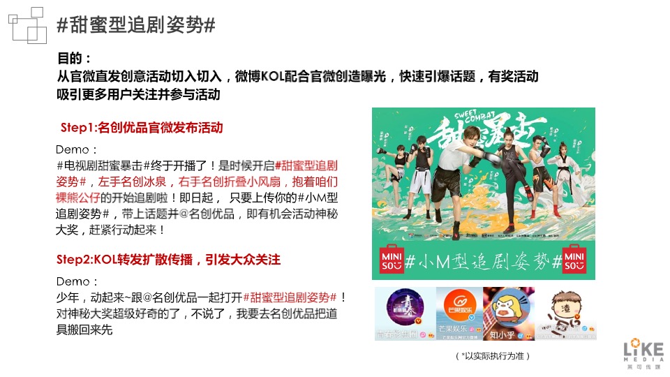 电视剧名创优品《甜蜜暴击》内容营销方案