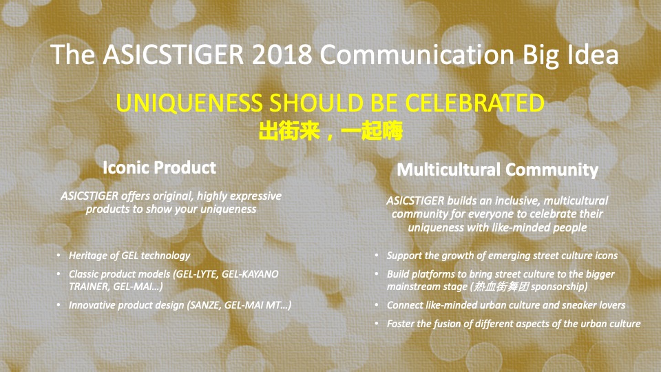 服装ASICSTIGER PR Plan