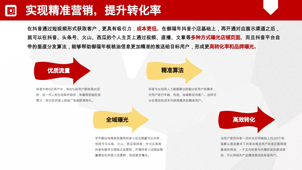 食品核桃油品牌官方抖音小店运营方案