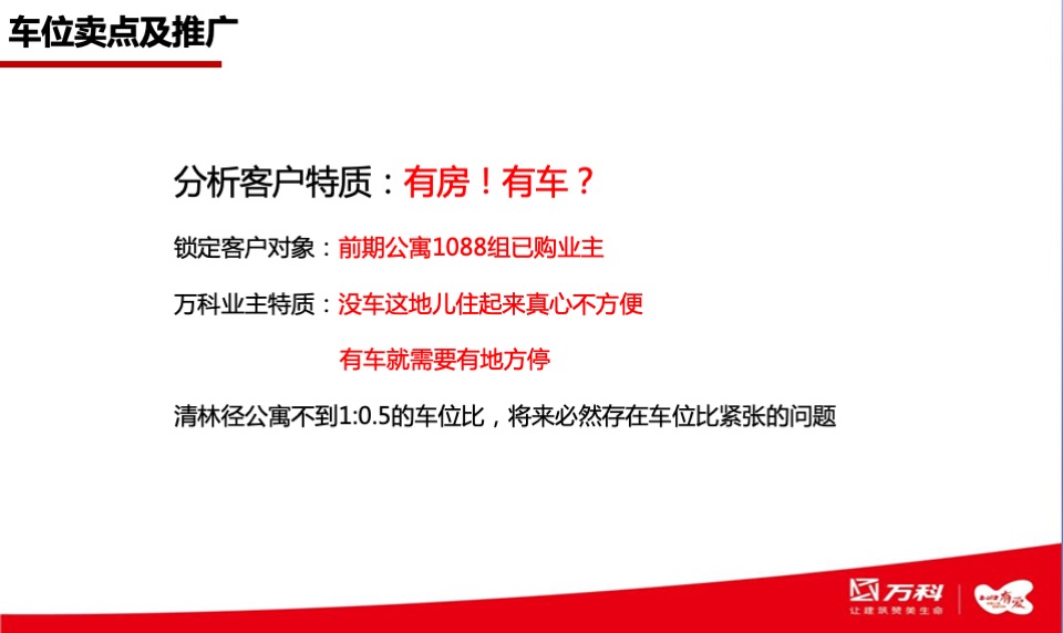 上海万科清林径库存及车位营销方案