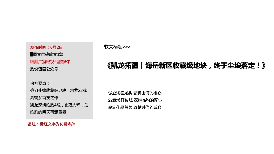 【推广】凯龙海岳新区地块6月推广策划案 #项目入市# #豪宅# #事件活动#
