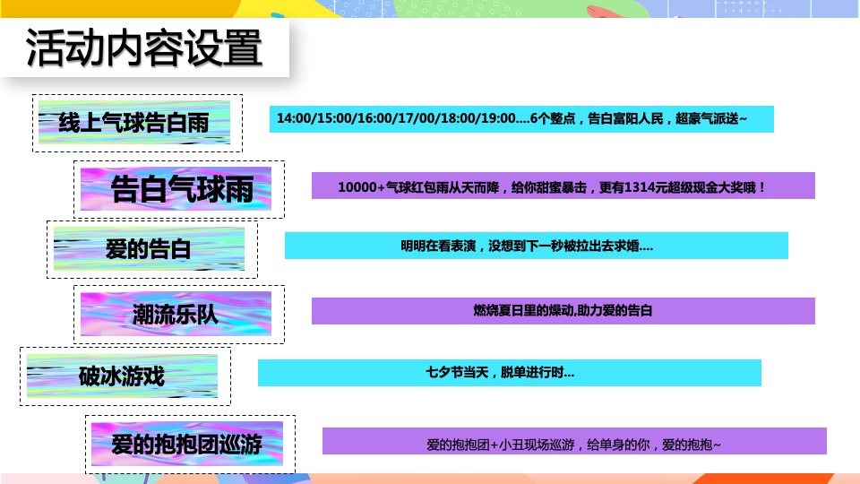 商业广场七夕情人节系列（无乐不玩主题）活动策划方案