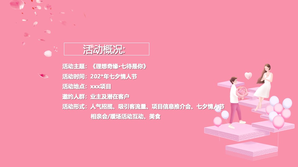 地产项目七夕情人节暖场（理想奇缘·七待是你主题）活动策划方案