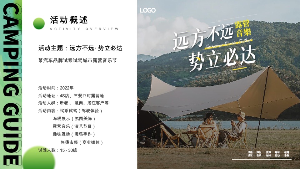 汽车品牌试乘试驾城市露营音乐节（远方不远·势立必达主题）活动策划方案
